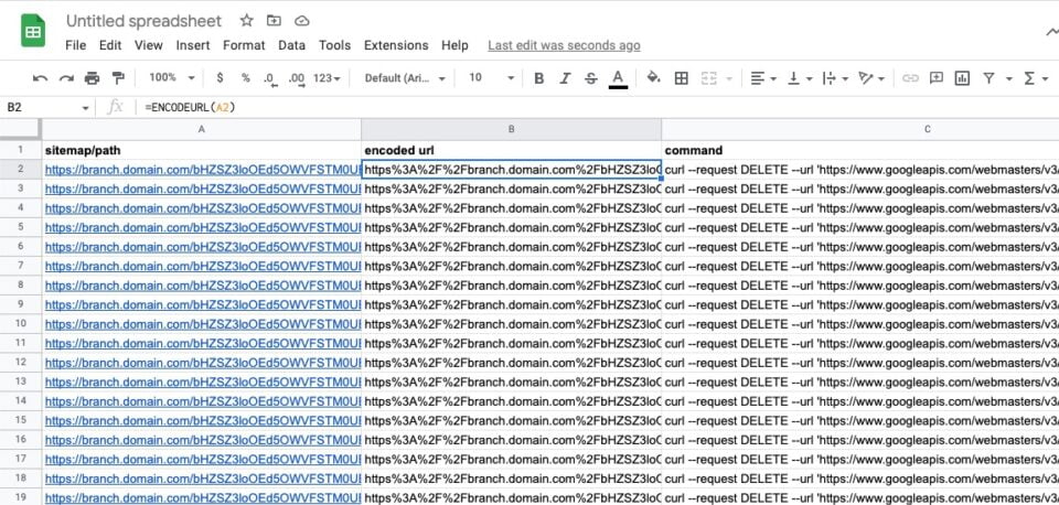 How to Bulk Delete Sitemaps in Google Search Console Prepare your spreadsheet and generate delete commands