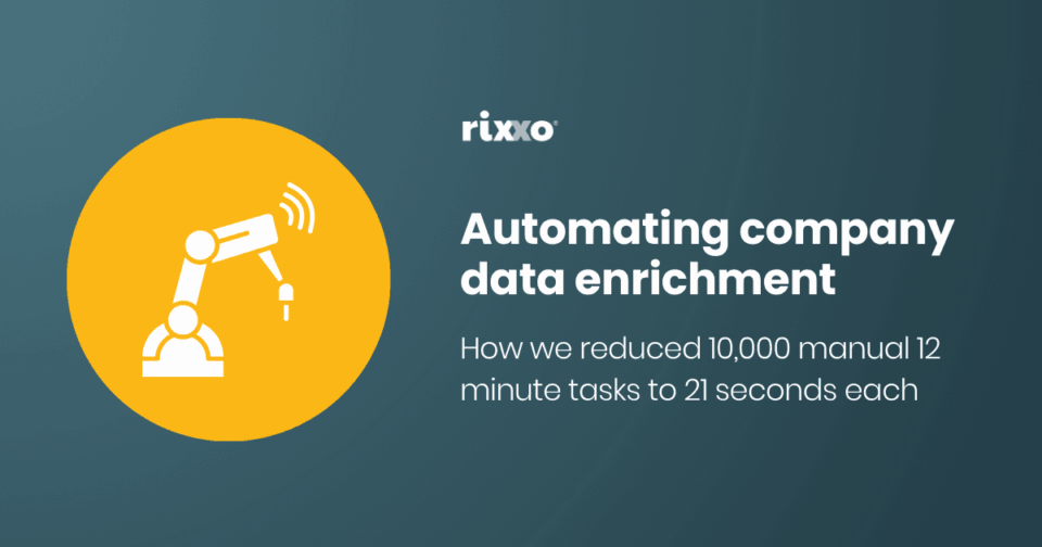 Automating company data enrichment: How we reduced 10,000 manual 12 minute tasks to 21 seconds each graphic representation of automation