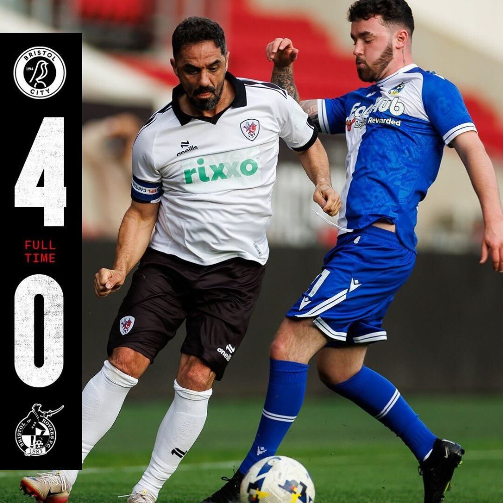 Rixxo sponsors the 2026 Talk Club Cup football players from ex Bristol City and Rovers teams playing the ball